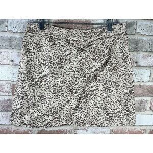 Free People‎ Fakeout Skirt Womens Leopard Print Faux Leather Mini Beige Size 10